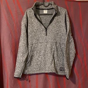 Victoria's Secret Pink Polar Fleece Half Zip Color Grey Size Small